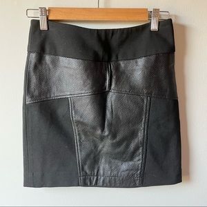 NWT BCBG Generation Leather affect black  mini skirt